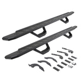 2005-2023 Tacoma RB30 Running Boards W/Mounting Brackets, 2 Pairs Drop Steps Kit -Double Cab Only, Protective Bedliner coating (6964298720T) | Dirty Garage