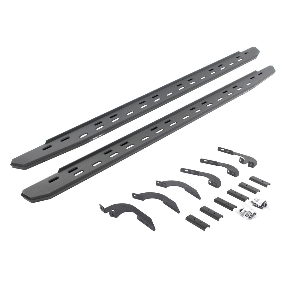 2005-2023 Tacoma RB30 Slim Line Running Boards with Mounting Bracket Kit Double Cab Only, Textured Black (69642987SPC) | Dirty Garage