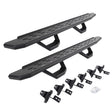 2018-2026 Wrangler RB30 Running Boards with Mounting Brackets, 2 Pairs Drop Steps Kit, Textured Black (6965067320PC) | Dirty Garage