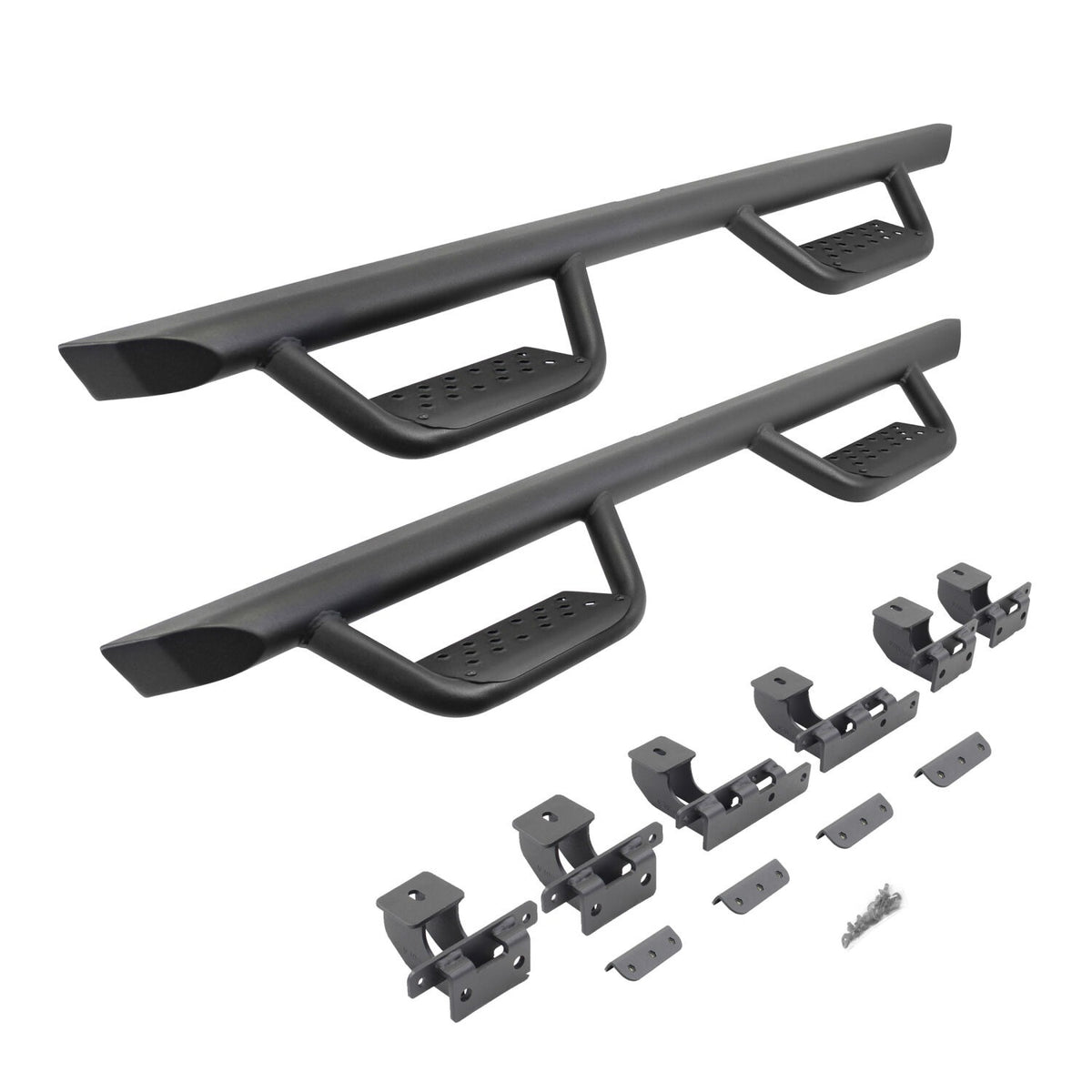 2018-2027 Wrangler Dominator Xtreme D2 Side Steps with Rocker Panel Mounting Bracket Kit, Textured Black (D224506T) | Dirty Garage