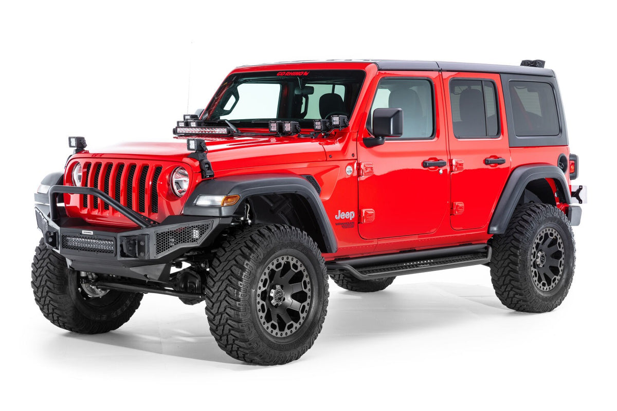 2018-2027 Wrangler Dominator Xtreme D1 Side Steps with Rocker Panel Mounting Bracket Kit, Powder Coated (D14506T) | Dirty Garage