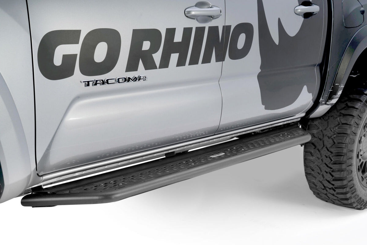 2005-2023 Tacoma Dominator Xtreme D6 Side Steps with Rocker Panel Mounting Kit Double Cab Only, Powder Coated (D64429T) | Dirty Garage