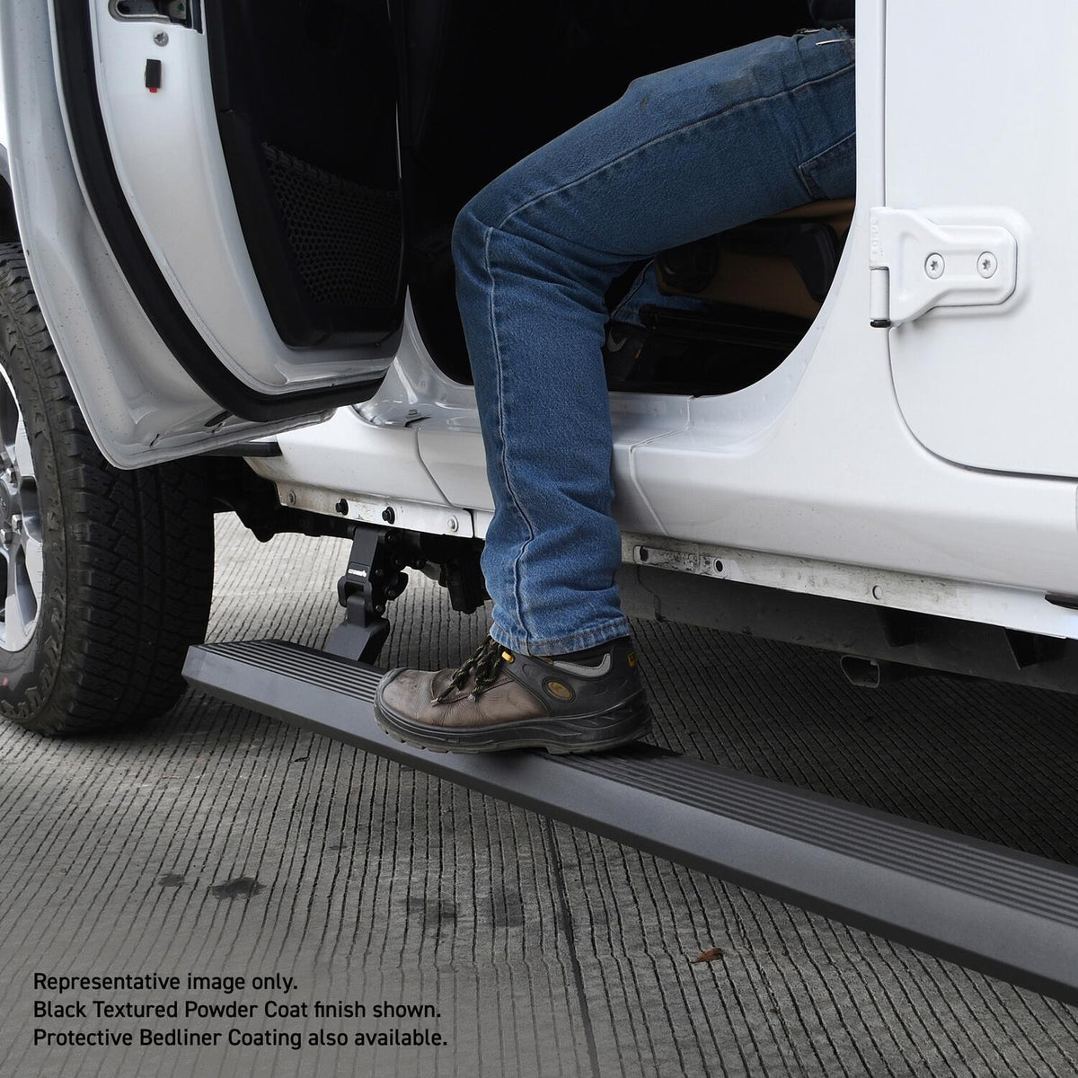 2007-2018 Wrangler/Wrangler JK RealTruck VoltStep Electric Running Board Kit, Textured Black (20450572PC) | Dirty Garage
