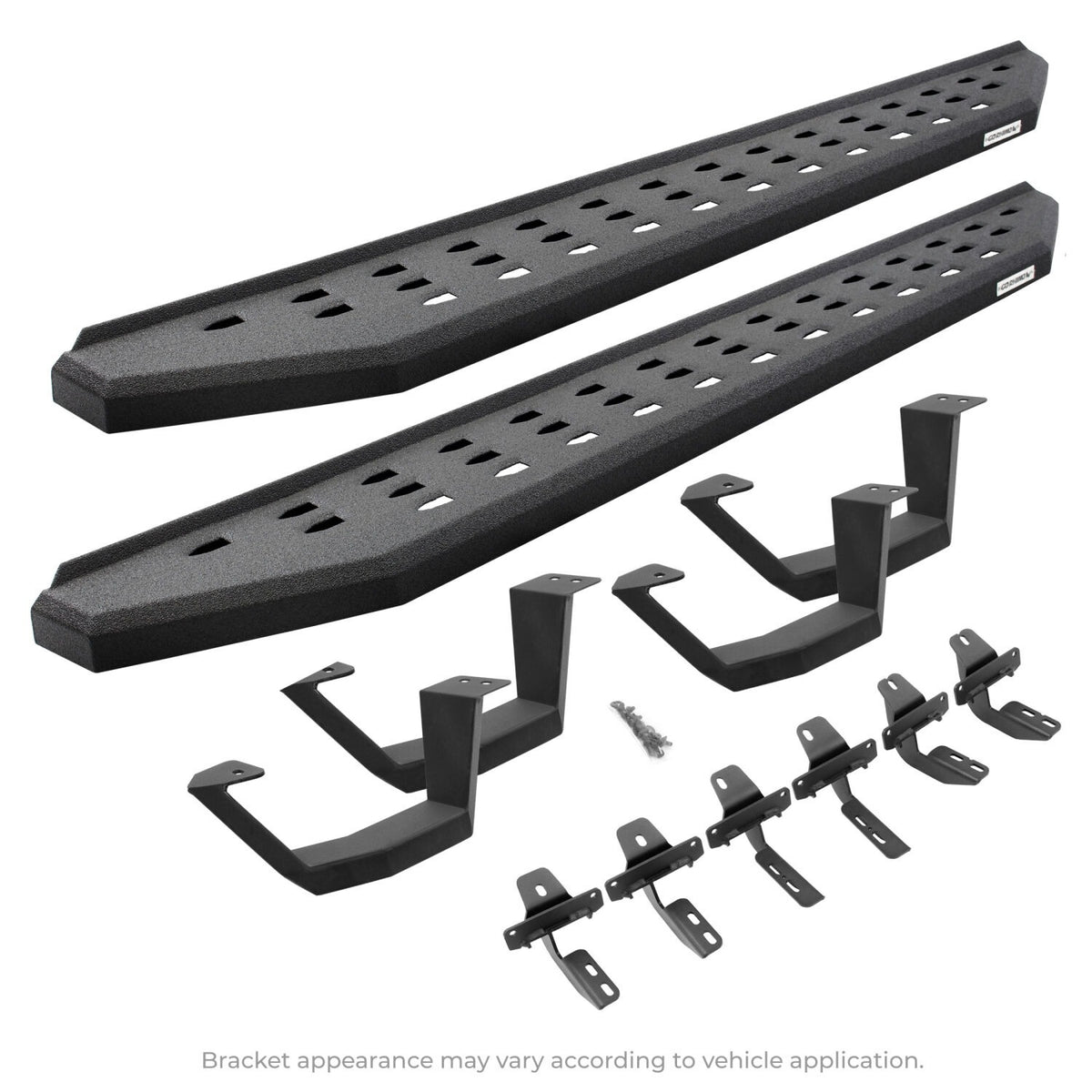 2014-2019 GM 1500/GM HD RB20 Running Boards with Mounting Brackets, 2 Pairs Drop Steps Kit, Protective Bedliner coating (6940478720T) | Dirty Garage