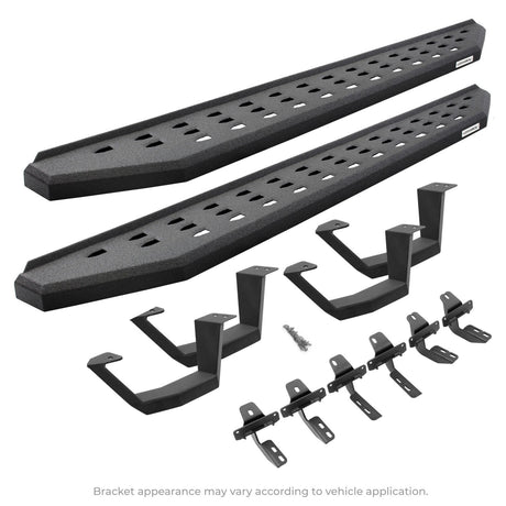 2007-2021 Tundra RB20 Running Boards with Mounting Brackets, 2 Pairs Drop Steps Kit, Protective Bedliner coating (6944168720T) | Dirty Garage