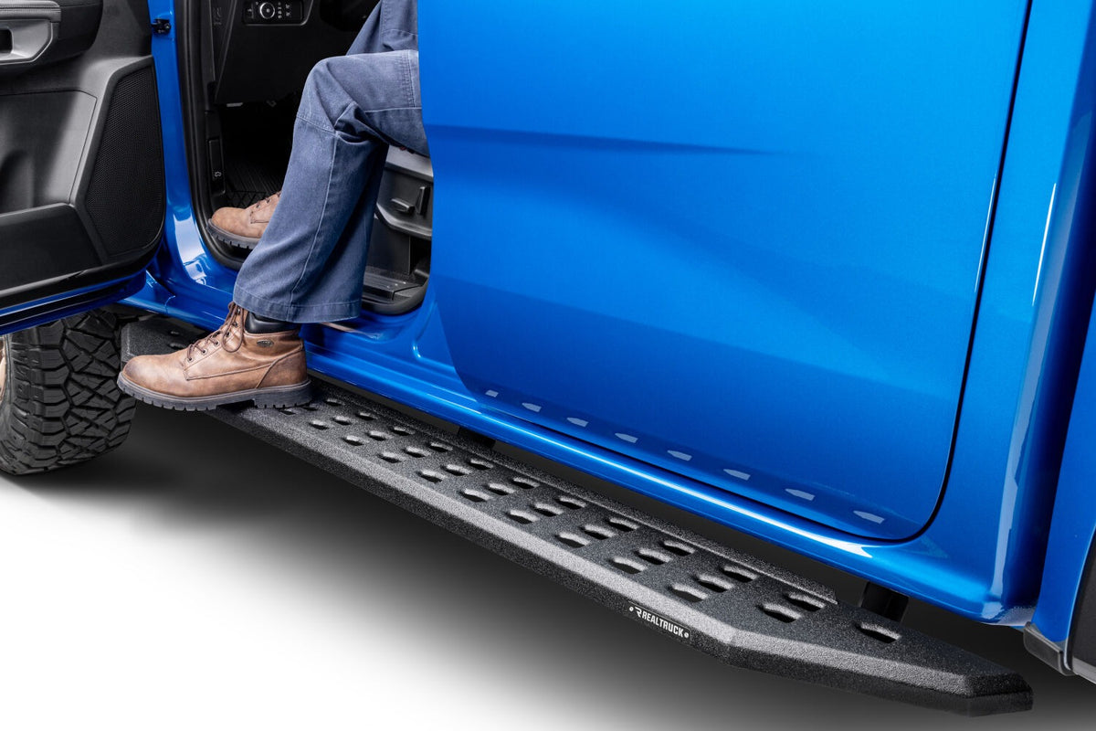 2016-2026 Ranger RB20 Running Boards with Mounting Brackets Kit, Protective Bedliner coating (69036880T) | Dirty Garage