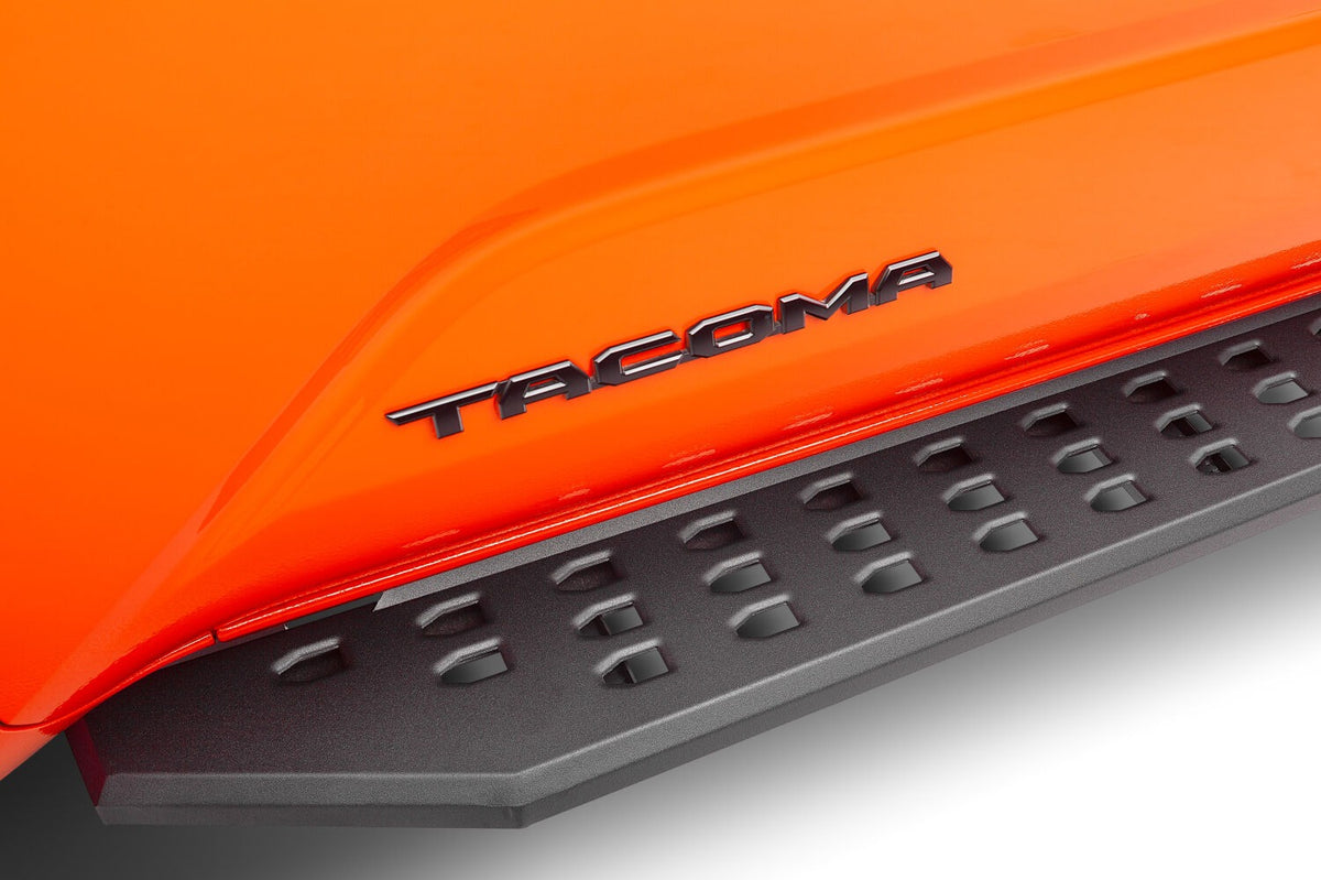 2024-2026 Tacoma RB20 Running Boards with Mounting Brackets Kit, Textured Black (69443280PC) | Dirty Garage