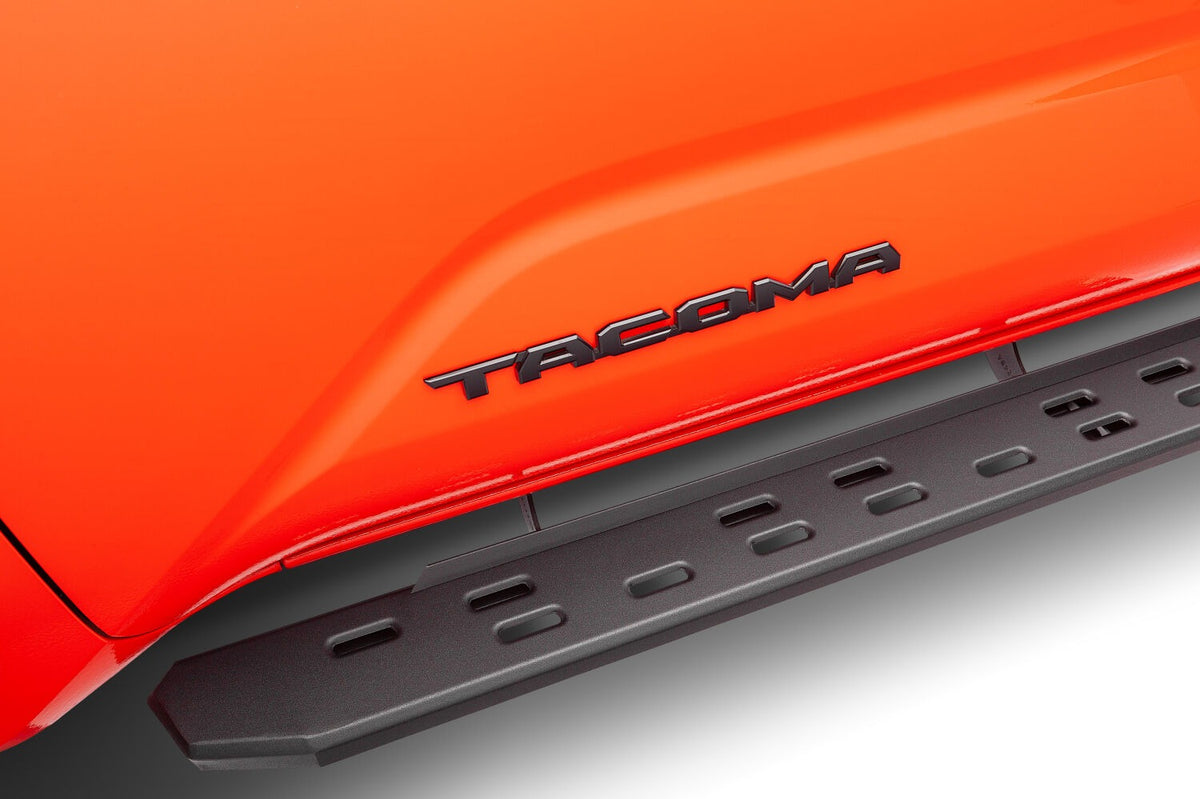 2024-2026 Tacoma RB30 Slim Line Running Boards with Mounting Bracket Kit Double Cab Only, Textured Black (69643280SPC) | Dirty Garage