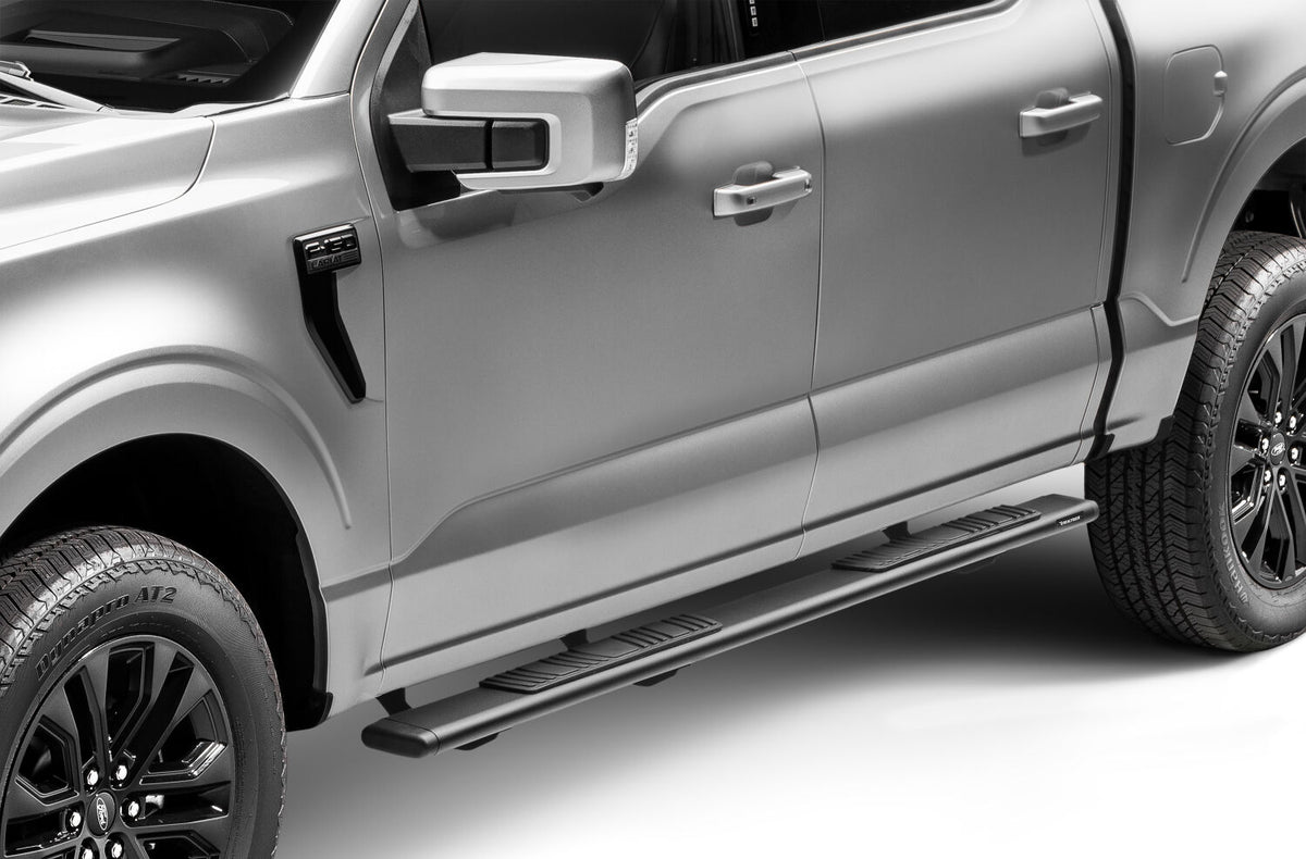 2015-2027 Superduty/F-150 5" OE Xtreme Low Profile Side Steps with Mounting Brackets Kit, Textured Black (685415587T) | Dirty Garage