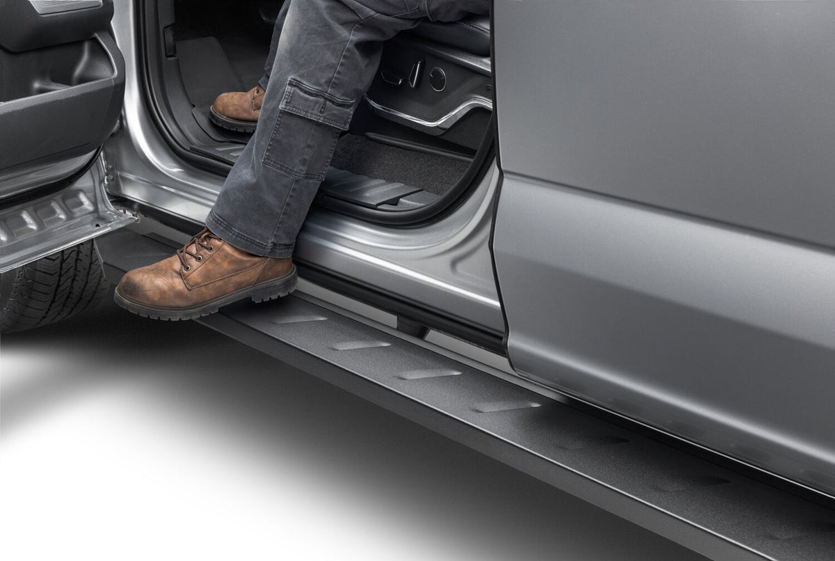 2015-2027 Superduty/F-150 RB10 Running Boards with Mounting Brackets Kit, Textured Black (63415587PC) | Dirty Garage