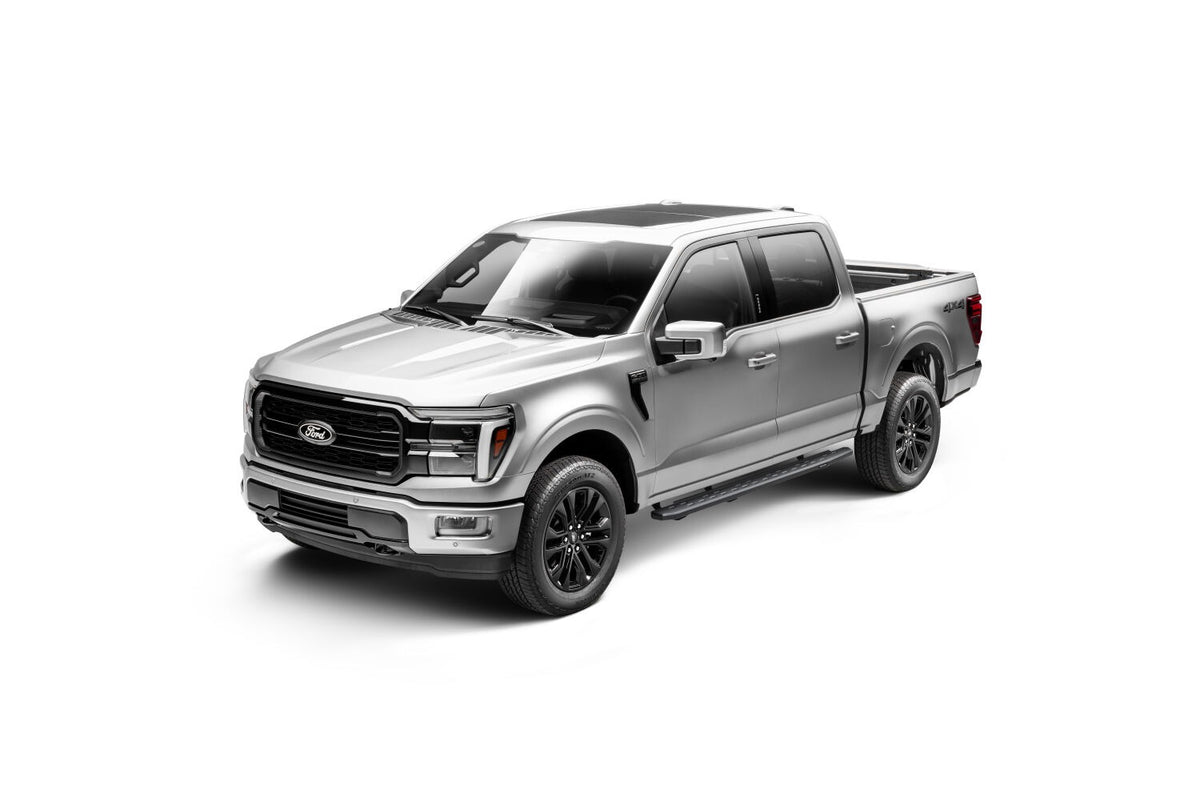 2015-2026 F-150/Superduty RB30 Slim Line Running Boards with Mounting Bracket Kit, Textured Black (69615587SPC) | Dirty Garage