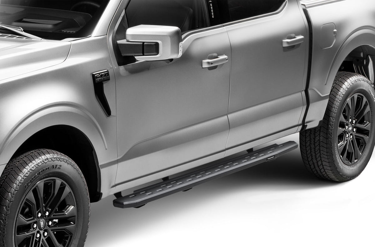 2015-2026 F-150/Superduty RB30 Slim Line Running Boards with Mounting Bracket Kit, Textured Black (69615587SPC) | Dirty Garage