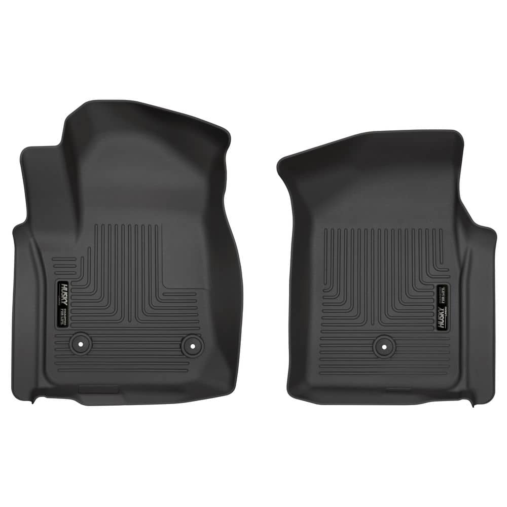 2019-2025 Silverado/Sierra 1500/2020-2025 Silverado/Sierra HD Regular Cab Weatherbeater Black Front Floor Liners | Dirty Garage