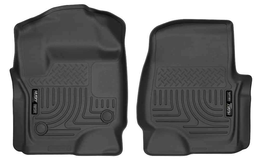 2017-2025 Super Duty Extended/Crew Cab Weatherbeater Black Front Floor Liners | Dirty Garage