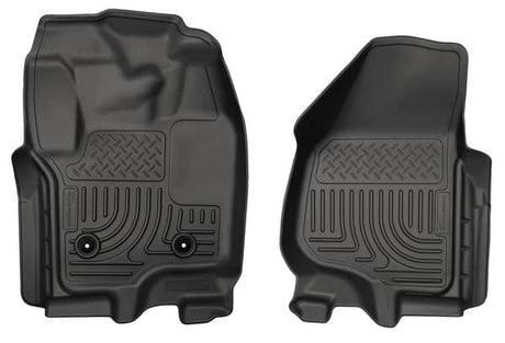2012-2016 Super Duty Extended/Crew Cab Weatherbeater Black Front Floor Liners | Dirty Garage