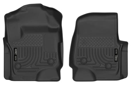 2017-2025 Super Duty Extended/Crew Cab with Vinyl Flooring X-Act Black Front Floor Liners | Dirty Garage