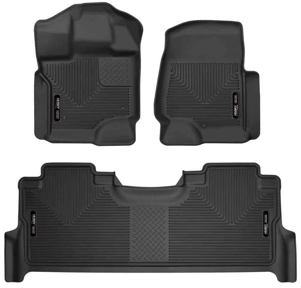 2021-2025 F150 Crew Cab X-Act Black Front and Rear Floor Liners with Fold Flat Storage | Dirty Garage