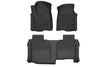 2019-2025 Silverado/Sierra 1500/HD Double Cab X-Act Black Front & Rear Floor Liners | Dirty Garage