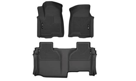 2019-2025 Silverado/Sierra 1500/HD Double Cab X-Act Black Front & Rear Floor Liners | Dirty Garage