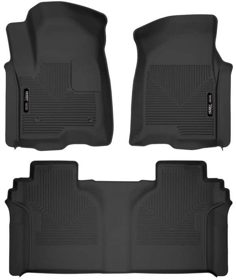 2019-2025 Silverado/Sierra 1500/HD Crew Cab X-Act Black Front and Rear Floor Liners | Dirty Garage