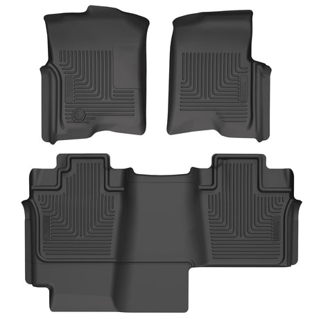 2004-2008 F150 Crew Cab Weatherbeater Black Front and Rear Floor Liners | Dirty Garage