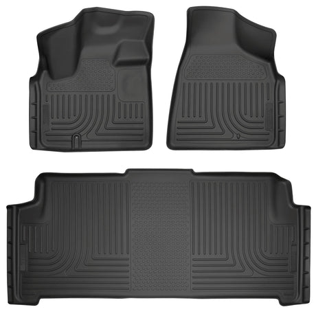 2008-2020 Grand Caravan Weatherbeater Black Front and Second Row Floor Liners | Dirty Garage