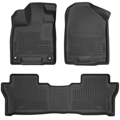 2019-2025 Passport Weatherbeater Black Front and Second Row Floor Liners | Dirty Garage