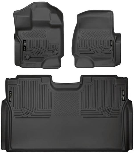 2015-2025 F150 Crew Cab Black Weatherbeater Front & Rear Floor Liners | Dirty Garage