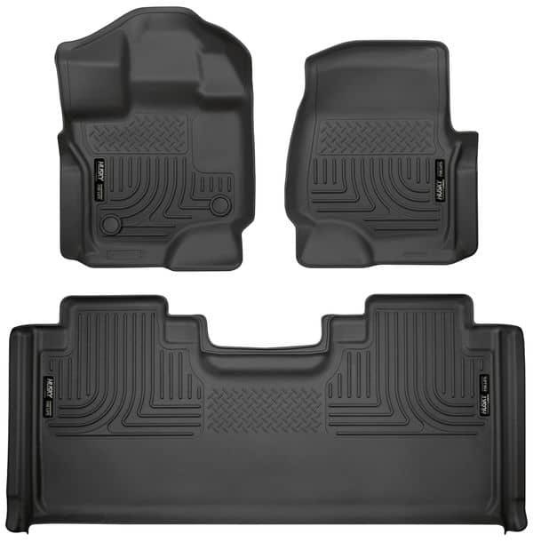 2015-2025 F150 Super Cab Black Weatherbeater Front and Rear Floor Liners | Dirty Garage