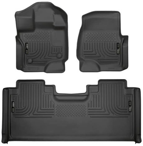 2015-2025 F150 Super Cab Black Weatherbeater Front and Rear Floor Liners | Dirty Garage