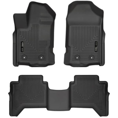 2019-2023 Ranger Crew Cab Black Weatherbeater Front & Second Row Floor Liners | Dirty Garage