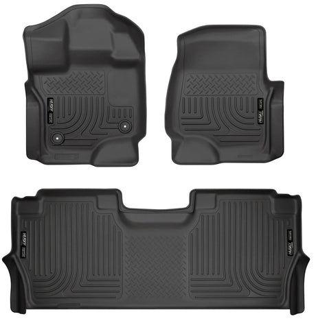 2021-2025 F150 Crew Cab With Fold-Flat Storage Black Weatherbeater Front and Rear Floor Liners | Dirty Garage
