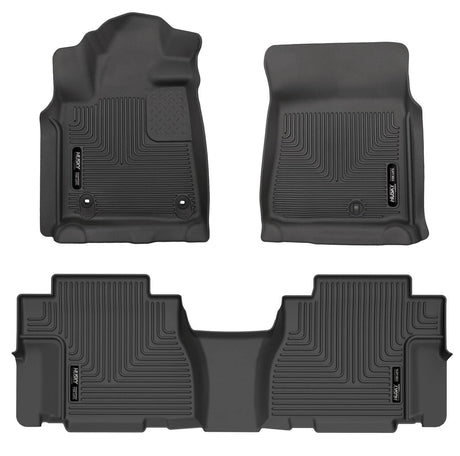 2012-2022 Sequoia Black Weatherbeater Front & Second Row Floor Liners | Dirty Garage