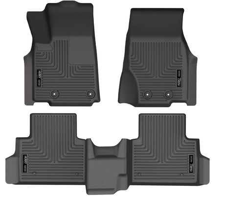 2021-2025 Grand Cherokee L 7 Passenger Black Weatherbeater Front and Second Row Floor Liners | Dirty Garage