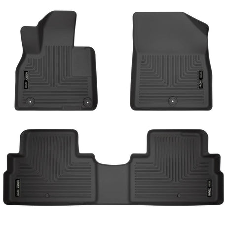 2020-2025 Palisade Black Weatherbeater Front & Second Row Floor Liners | Dirty Garage