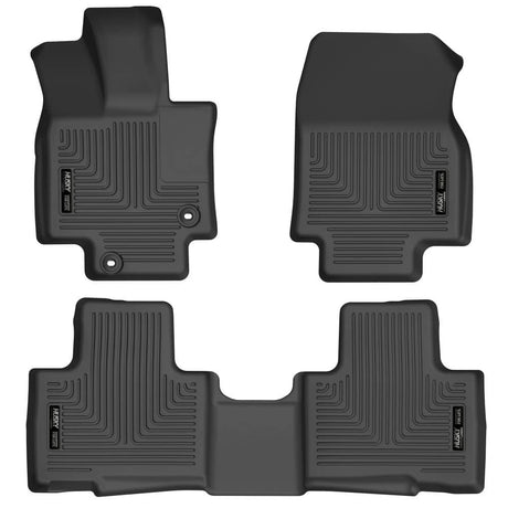 2020-2024 Highlander (Exc Hybrid) Black Weatherbeater Front & Second Row Floor Liners | Dirty Garage