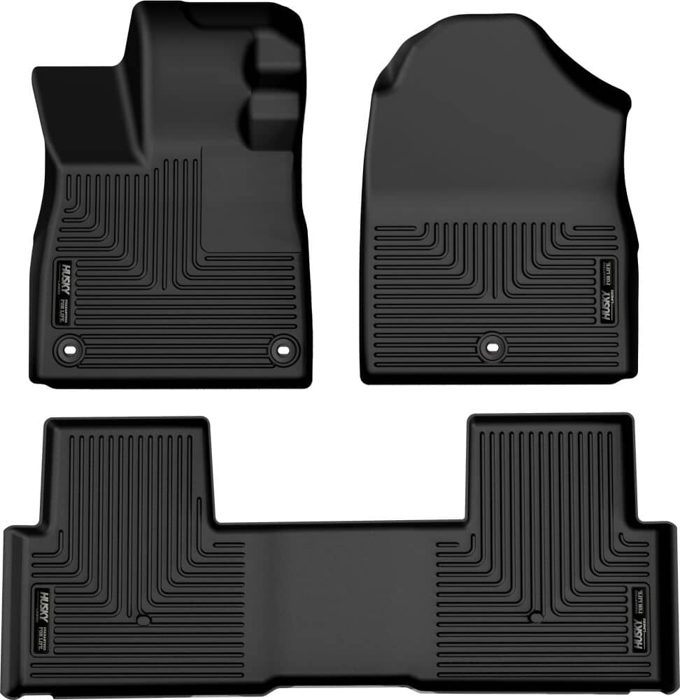 2023-2025 Pilot Black Weatherbeater Front & Second Row Floor Liners | Dirty Garage