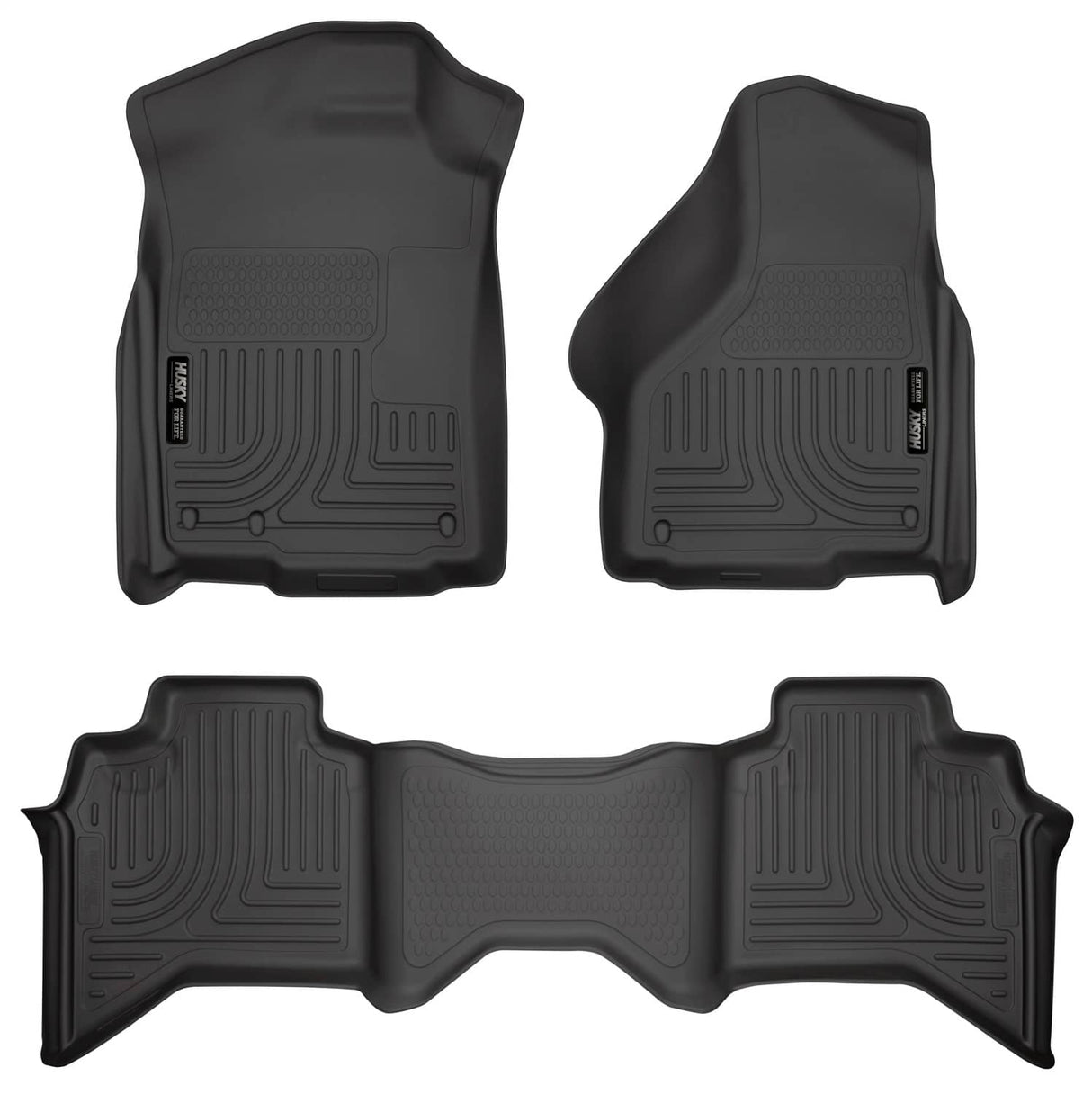 2002-2009 Dodge Ram Quad Cab Black Weatherbeater Front & Second Row Floor Liners | Dirty Garage