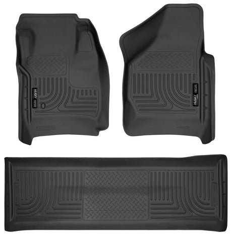 2008-2010 Super Duty Black Weatherbeater Front & Second Row Floor Liners | Dirty Garage