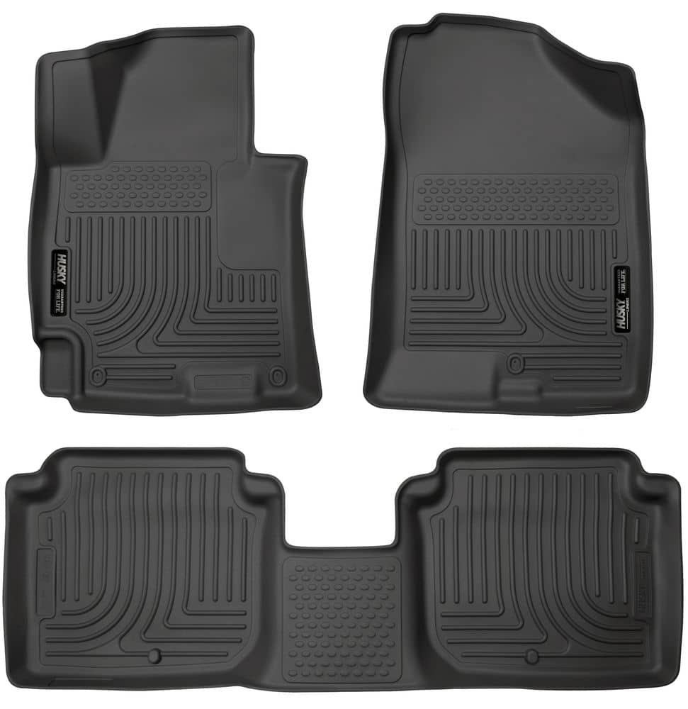 2014-2016 Elantra Sedan Black Weatherbeater Front & Second Row Floor Liners | Dirty Garage