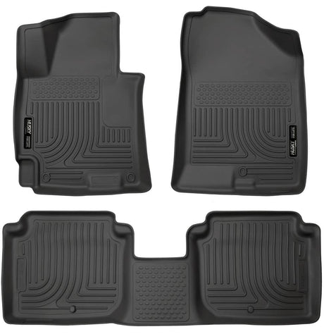 2014-2016 Elantra Sedan Black Weatherbeater Front & Second Row Floor Liners | Dirty Garage