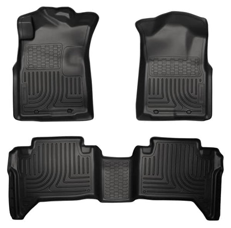 2005-2015 Tacoma Crew Cab Black Weatherbeater Front & Second Row Floor Liners | Dirty Garage