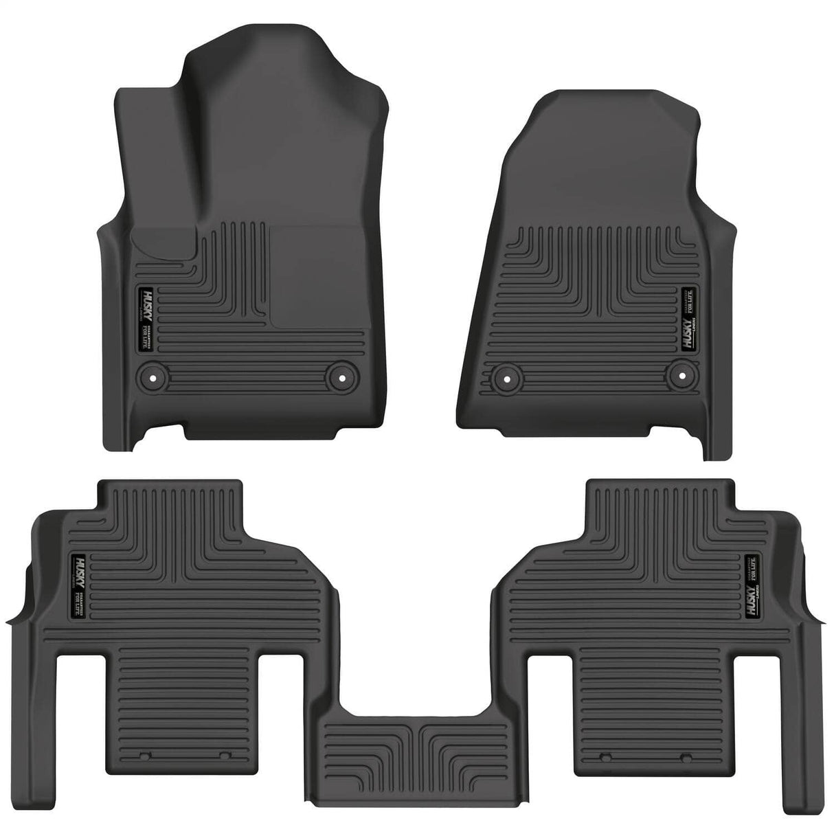 2022-2025 Wagoneer with 2nd Row Bucket Seats Black Weatherbeater Front & Second Row Floor Liners | Dirty Garage
