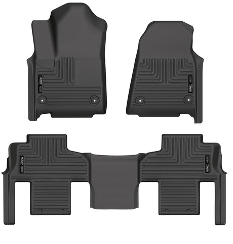 2022-2025 Wagoneer/Grand Wagoneer WeatherBeater Front & Second Row Floor Liners with Second Row Bench Seats | Dirty Garage