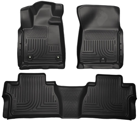 2014-2021 Tundra Crew Cab Black Weatherbeater Front & Second Row Floor Liners | Dirty Garage