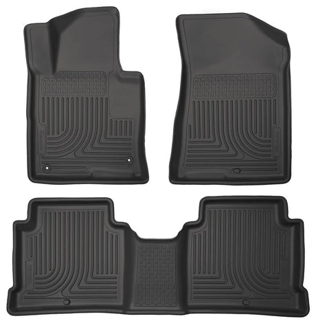 2015-2019 Sonata/2016-2020 Optima Black Weatherbeater Front & Second Row Floor Liners | Dirty Garage