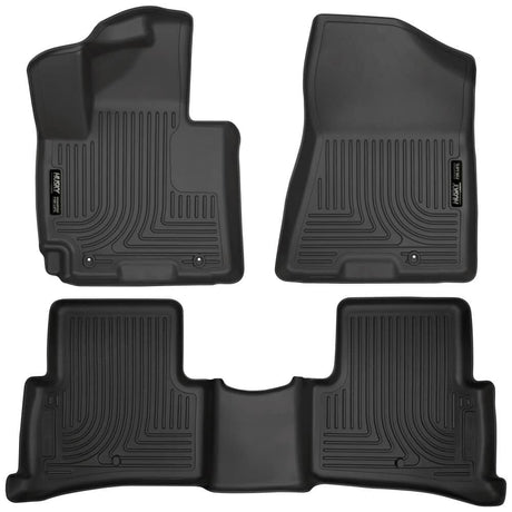 2016-2018 Tucson Black Weatherbeater Front & Second Row Floor Liners | Dirty Garage