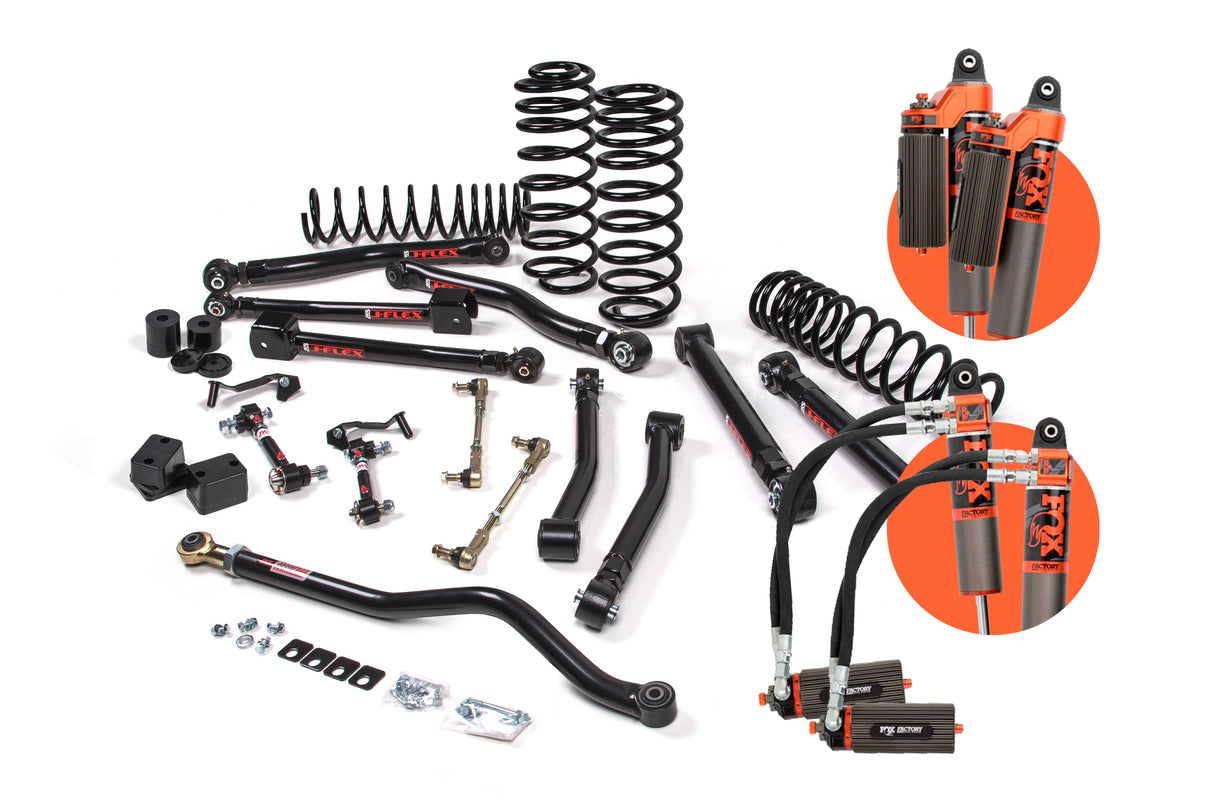 2018-2026 Wrangler JL 4-Door 3.5" Lift J-Krawl Kit w/ Heavy Duty Rate Coils / FOX 2.5 IFP Performance Series / Flex End