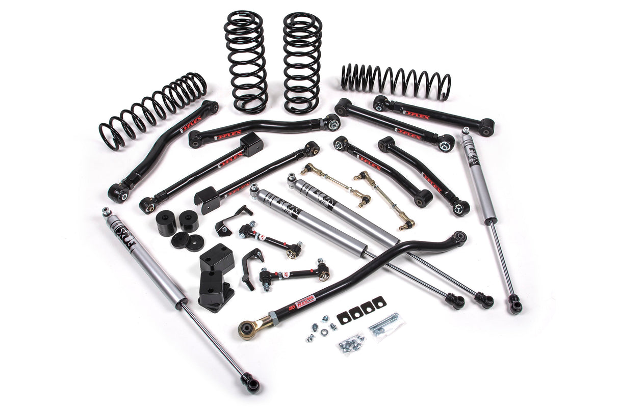 2018-2026 Wrangler JL 4-Door 3.5" Lift J-Krawl Kit w/ Heavy Duty Rate Coils / FOX 3.0 Factory Race Series / Flex End