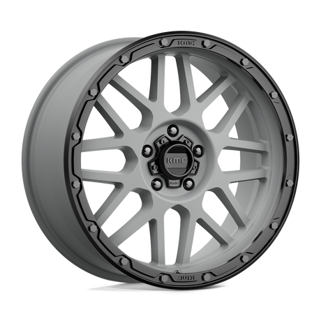 KMC Grenade Off-road Matte Gray w/ Matte Black Lip Wheel (KM535) | Dirty Garage